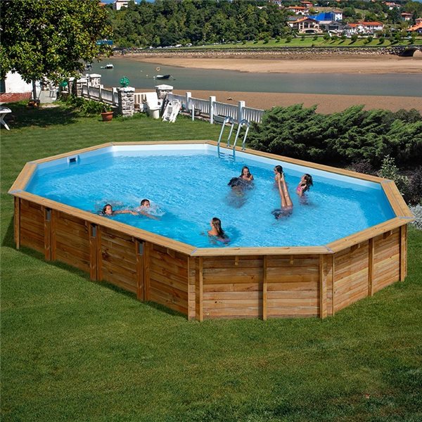 (4,36X3,36X1,19 PISCINA MADERA REF.790086) KIT PISCINA GRE MADERA NATURAL MODELO GRENADE