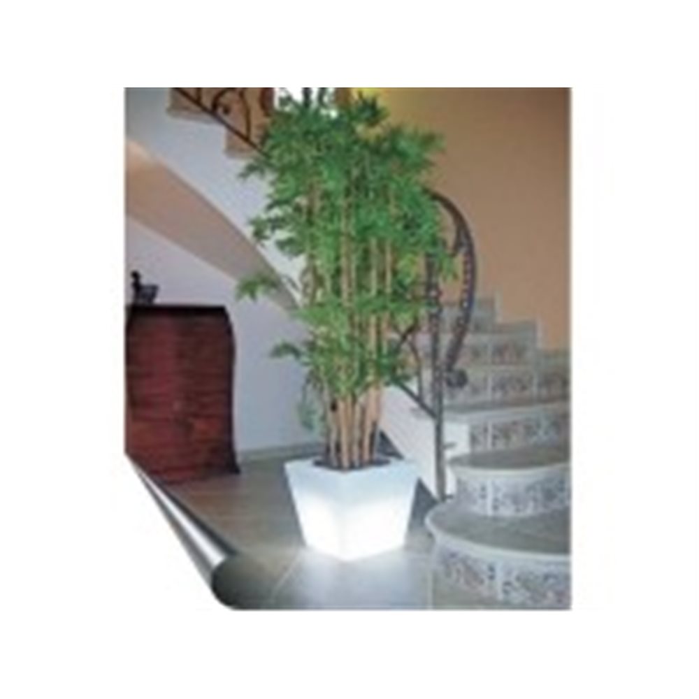 MACETA ILUMINADA NARANJA CUADRADA 35CM