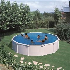(460X132 ACERO BLANCA REF.PR458) PISCINA SOLA GRE REDONDA DE CHAPA DE ACERO LACADA.