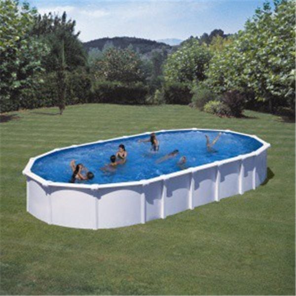 (915X470X132 BLANCA REF. KITPROV9188) KIT PISCINA GRE OVALADA SIN PATAS DE CHAPA DE ACERO LACADA.MODELO HAITI